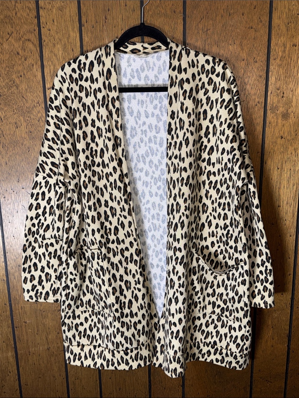 Amaryllis Leopard Print Cardigan in Cream, Black & Brown